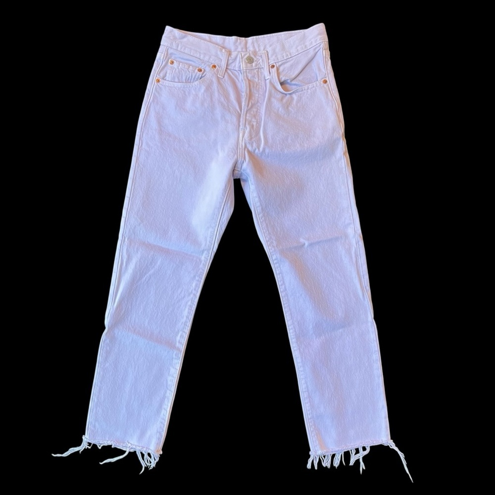 Levis 501 jeans 27 Lavender purple Slim straight crop Button fly 100% Cotton
